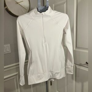 Athleta White Quarter-Zip Sweatshirt